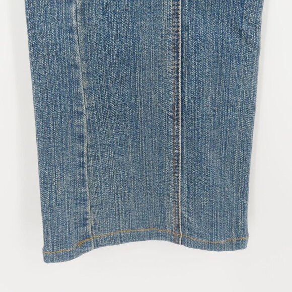 Jill Stuart Womens 6 Embroidered Front Seams Blue Denim Jeans Y2K Cotton Blend - Picture 5 of 12